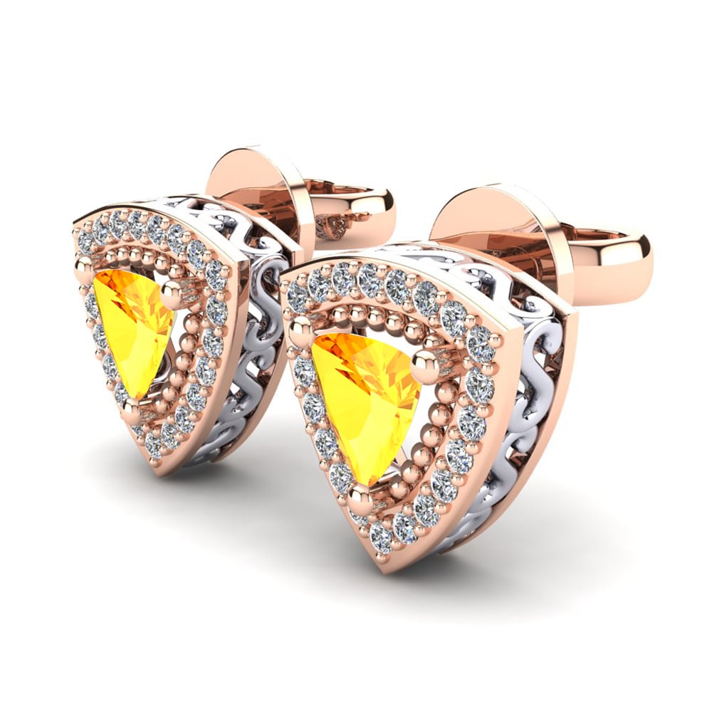 9k Oro Rosa & Blanco Citrino Pendiente de mujer Nazaria