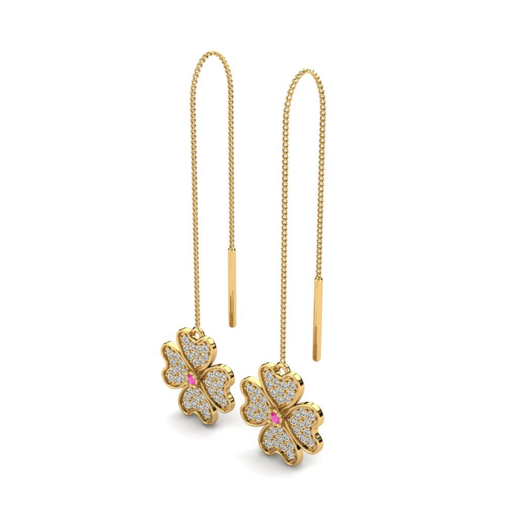 Turmalina Rosa Brincos Feminino Onofria