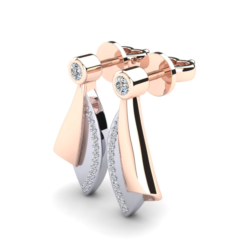 9k Oro Rosa & Blanco Pendiente de mujer Ornella