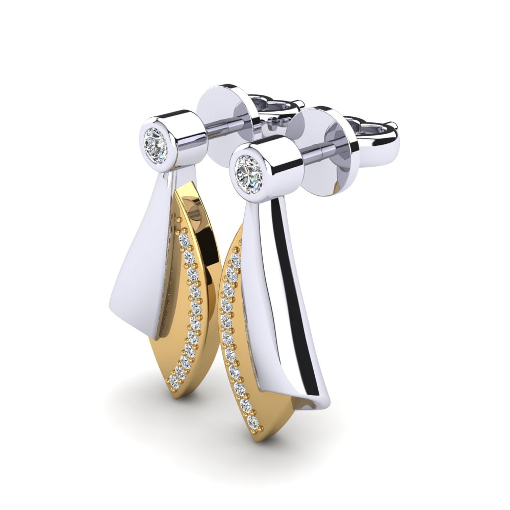 9ct White & Yellow Gold Women's Earring Ornella