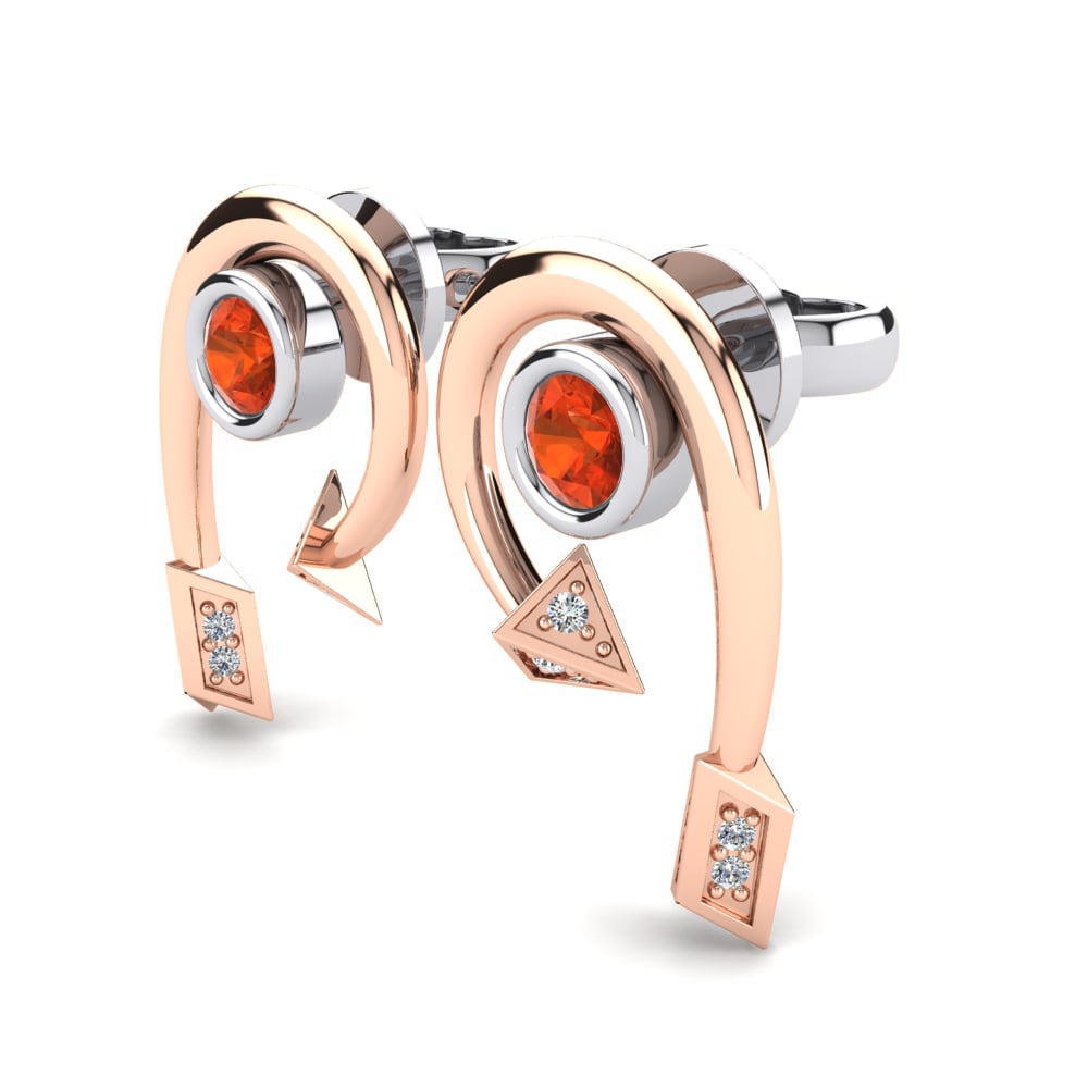 14ct White & Rose Gold Women's Earring Paola