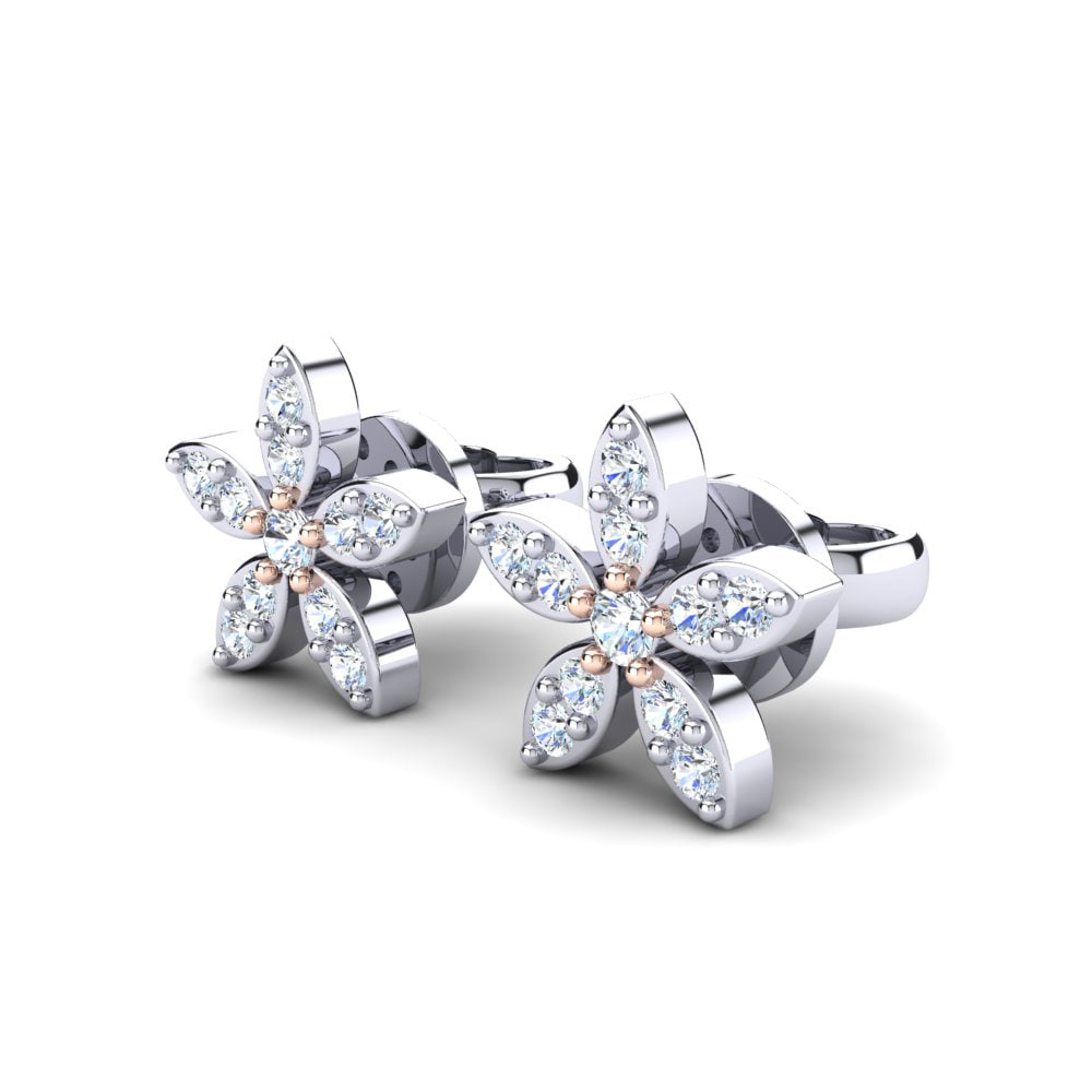 14ct White & Rose Gold Women's Earring Perama
