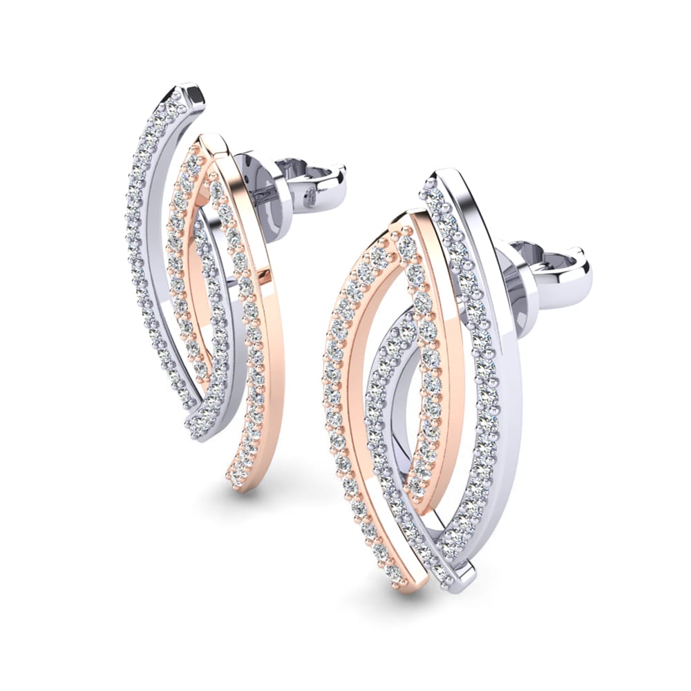 18ct White & Rose Gold Women's Earring Rhades