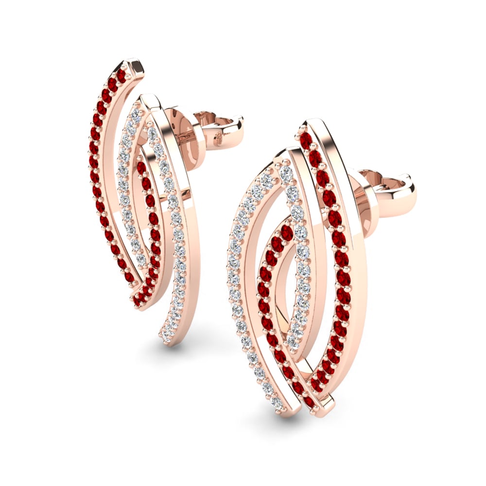 Đá Zirconia Đỏ Bông tai nữ Rhades