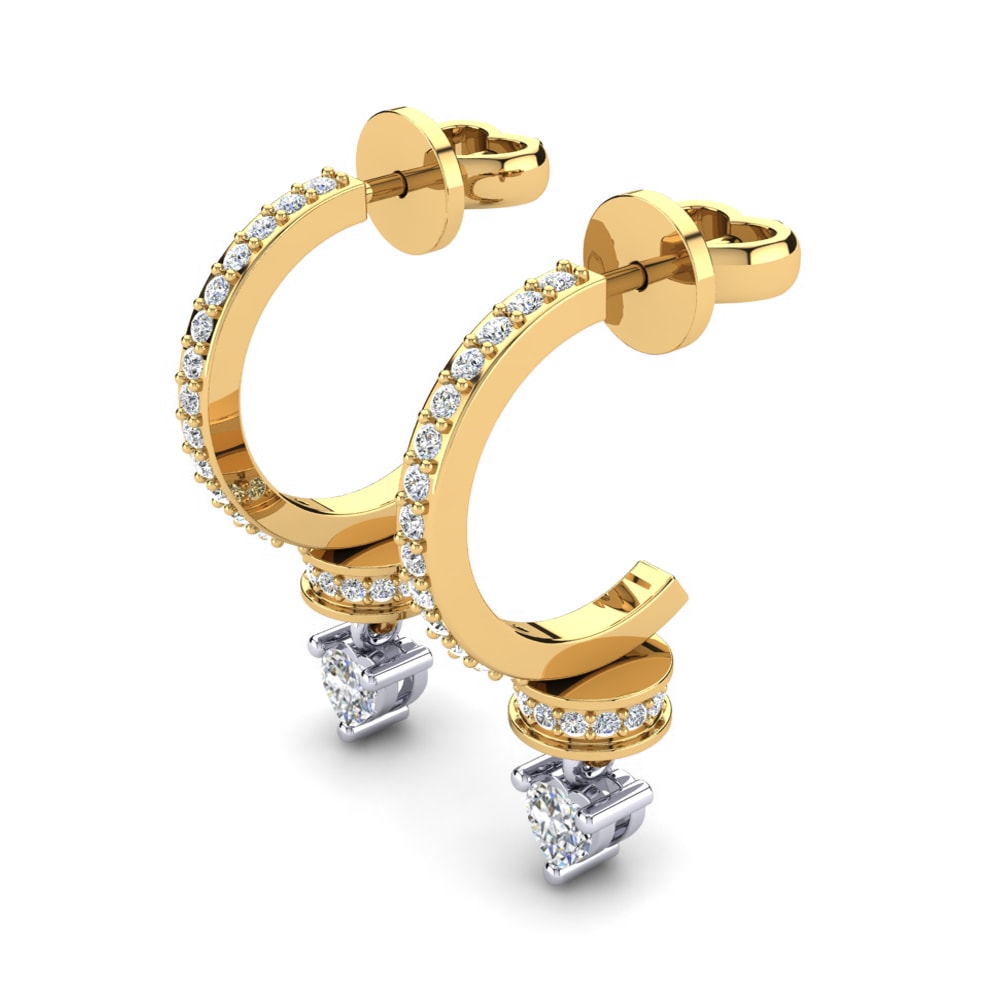 18k Oro Amarillo & Blanco Pendiente de mujer Romea