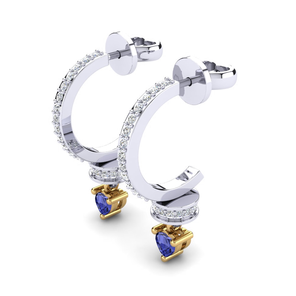 9k Oro Blanco & Amarillo Tanzanita Pendiente de mujer Romea