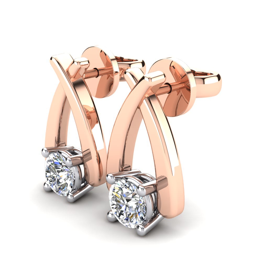 9ct Rose & White Gold Women's Earring Sandra