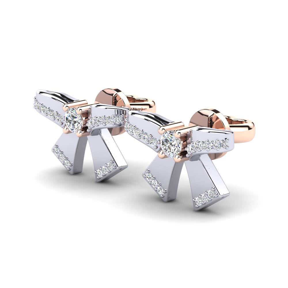 9k Oro Rosa & Blanco Pendiente de mujer Sebastiana