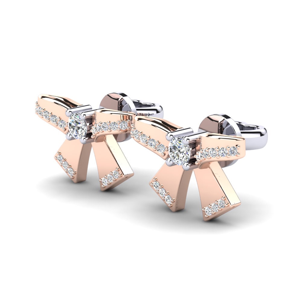 18ct White & Rose Gold Women's Earring Sebastiana