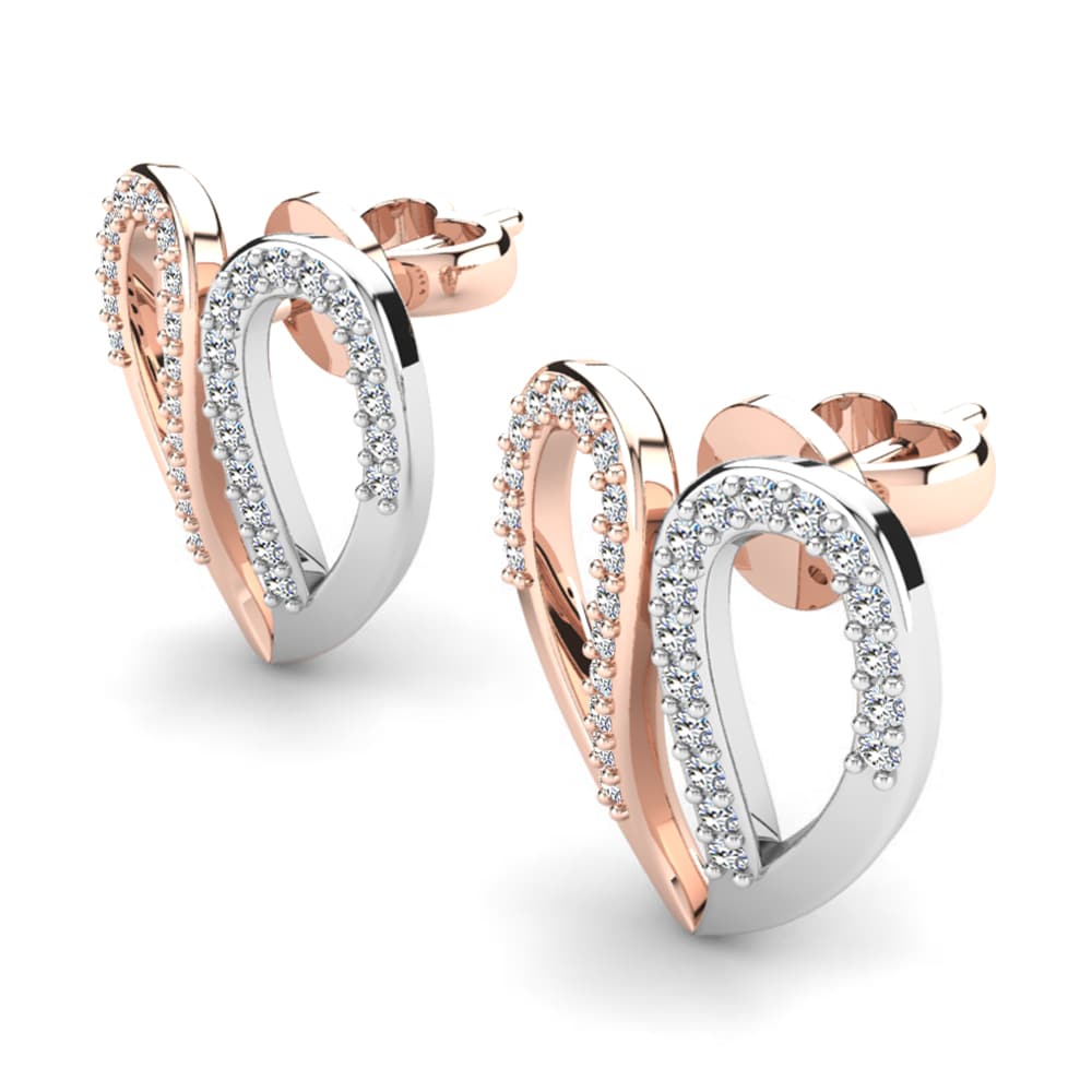 9ct Rose & White Gold Women's Earring Serres