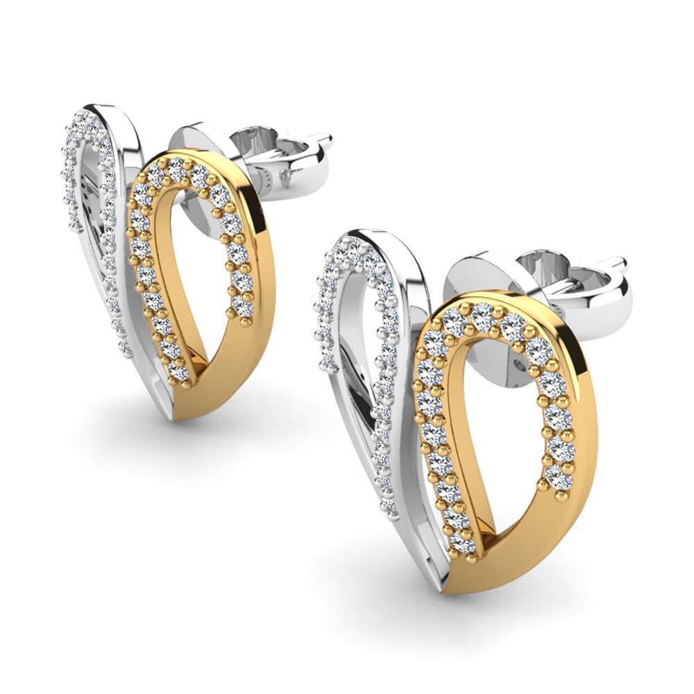 9k Oro Blanco & Amarillo Pendiente de mujer Serres
