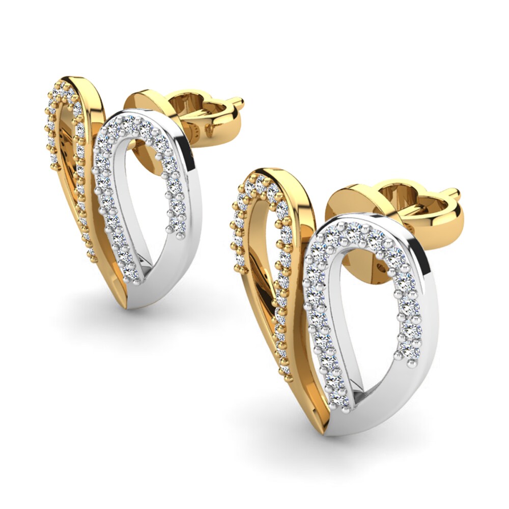 9k Oro Amarillo & Blanco Pendiente de mujer Serres