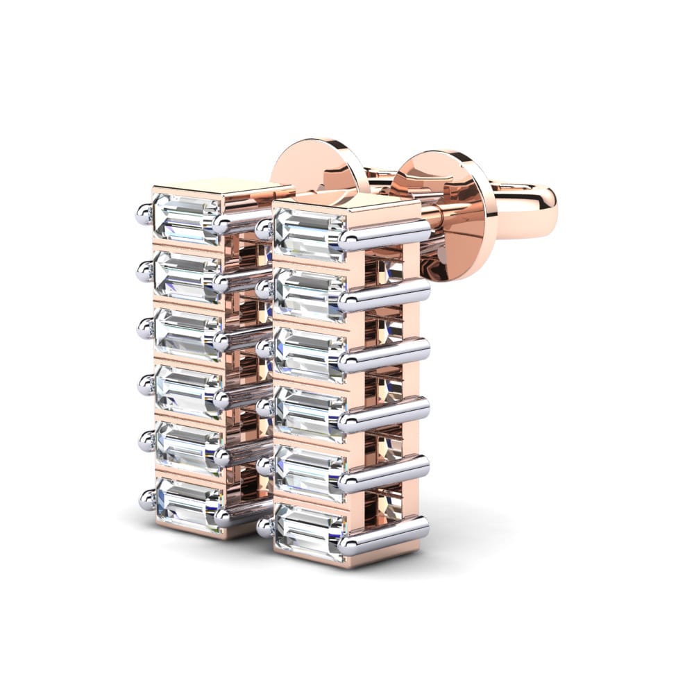 9ct Rose & White Gold Women's Earring Siara