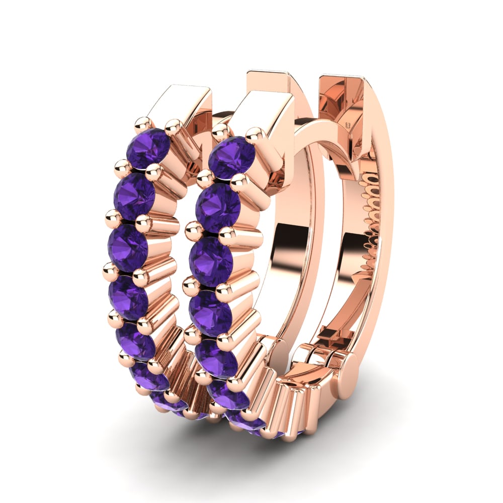 18ct Rose Gold Amethyst Women's Earring Siria