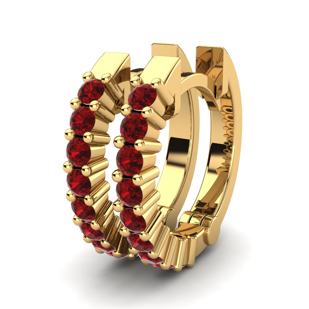9ct Yellow Gold Ruby Women's Earring Siria