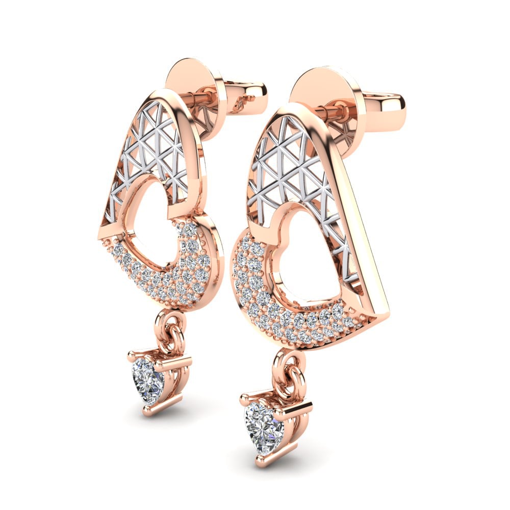 18k Oro Rosa & Blanco Pendiente de mujer Sisam