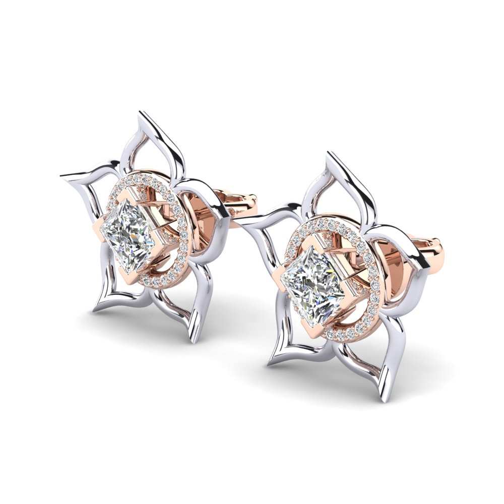 18k Oro Rosa & Blanco Pendiente de mujer Thebes