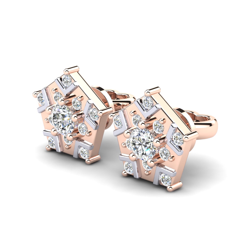 9k Oro Rosa & Blanco Pendiente de mujer Tiberia