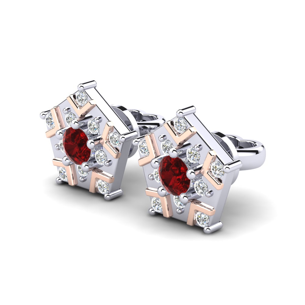 Đá Zirconia Đỏ Bông tai nữ Tiberia