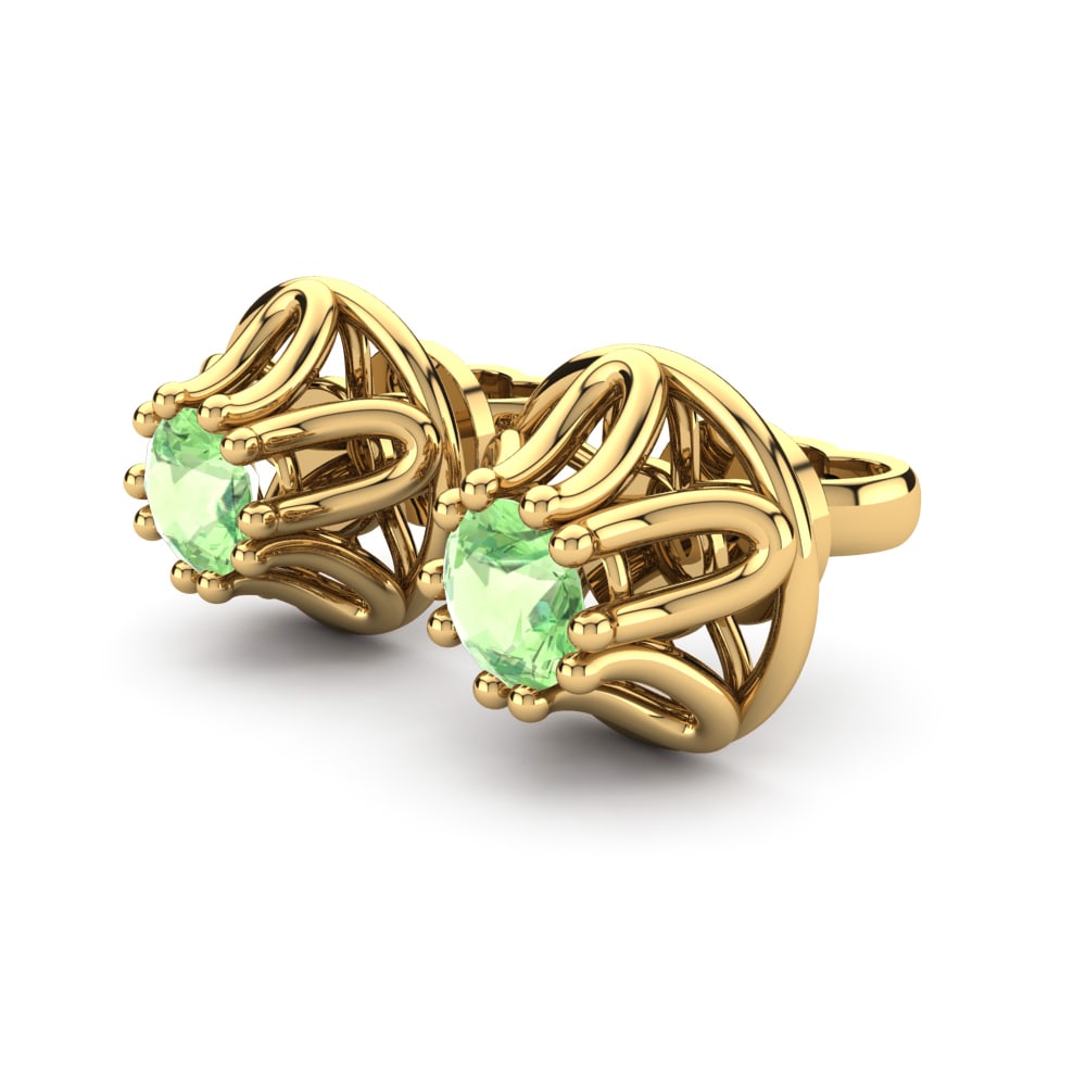 14ct Yellow Gold Green Amethyst Women's Earring Vania