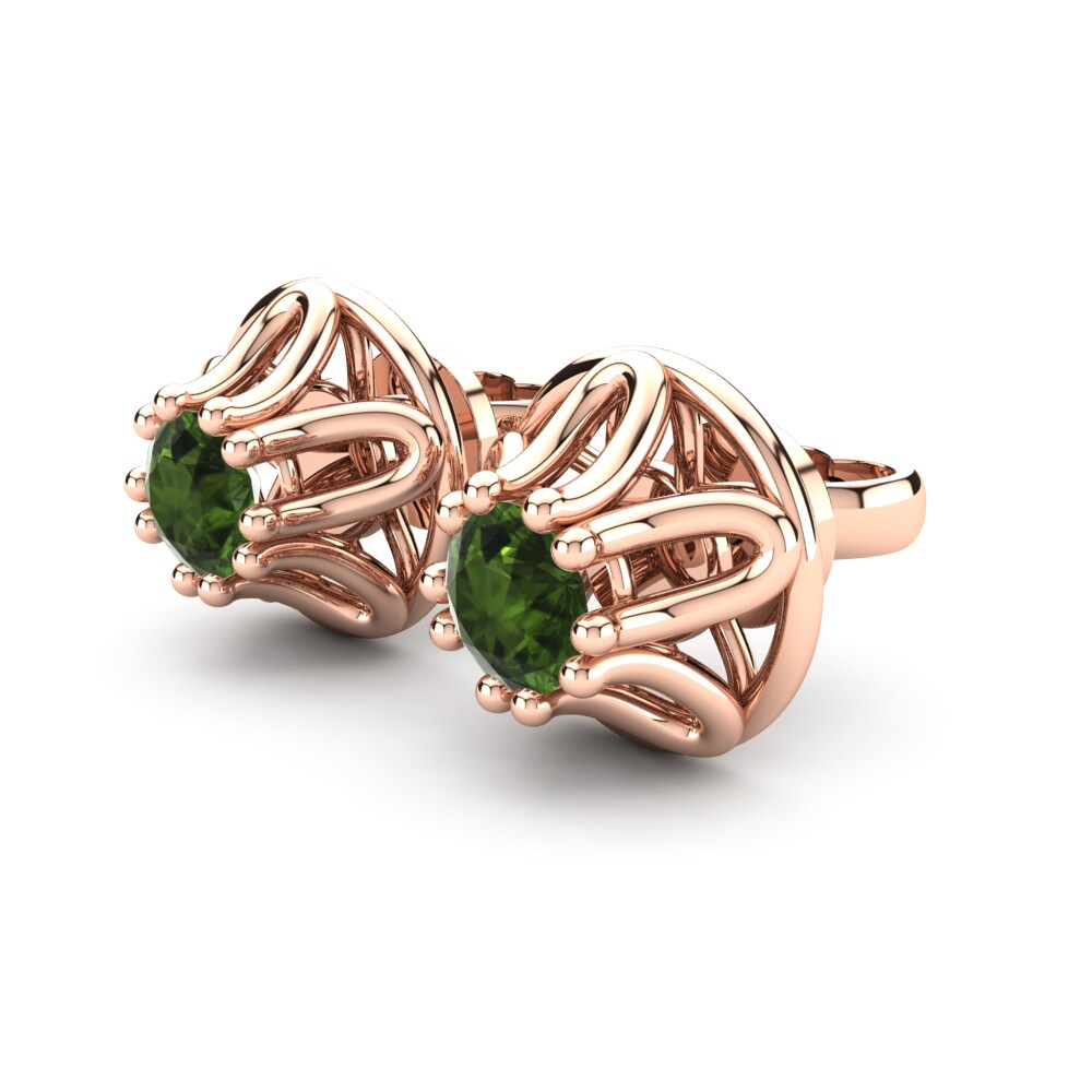 14ct Rose Gold Green Tourmaline Women's Earring Vania