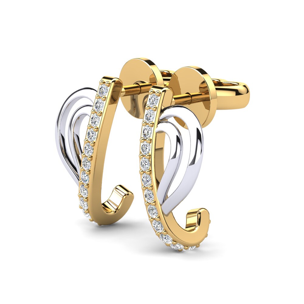 18k Oro Amarillo & Blanco Pendiente de mujer Veria