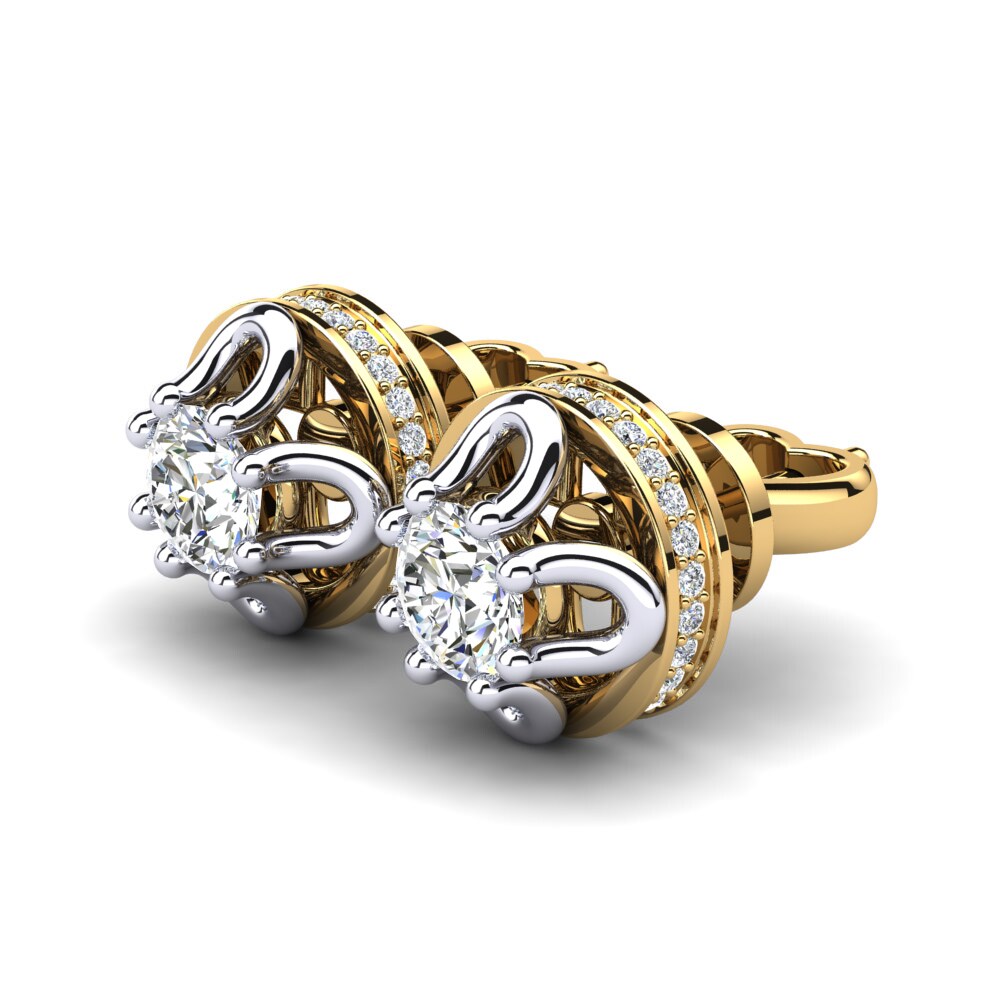 14k Oro Amarillo & Blanco Pendiente de mujer Vittoria