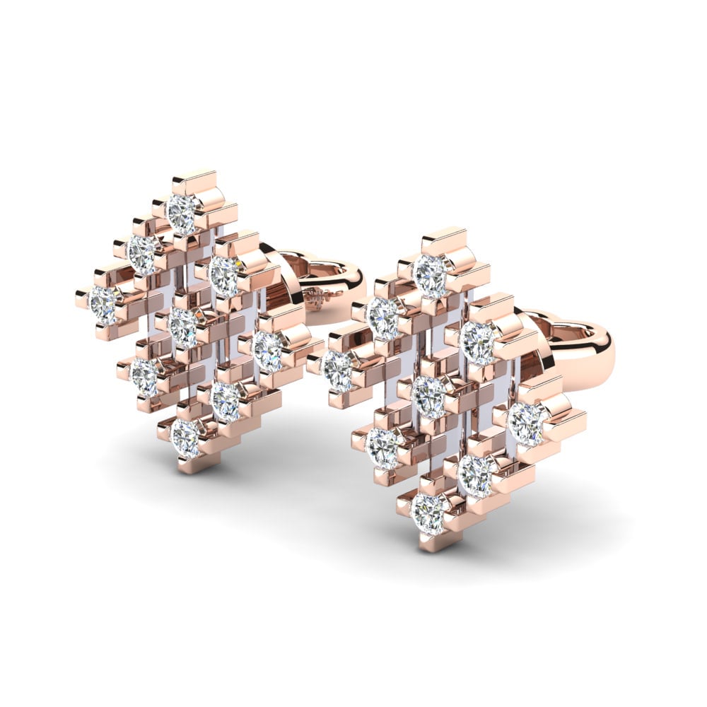 9k Oro Rosa & Blanco Pendiente de mujer Yseult