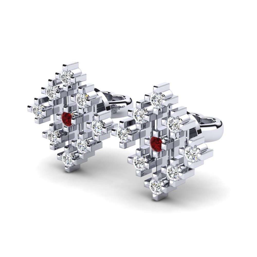 Đá Zirconia Đỏ Bông tai nữ Yseult