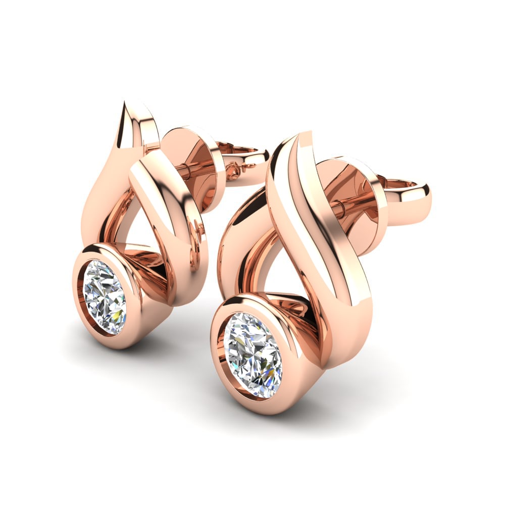 18ct Rose Gold Women's Earring Zyon