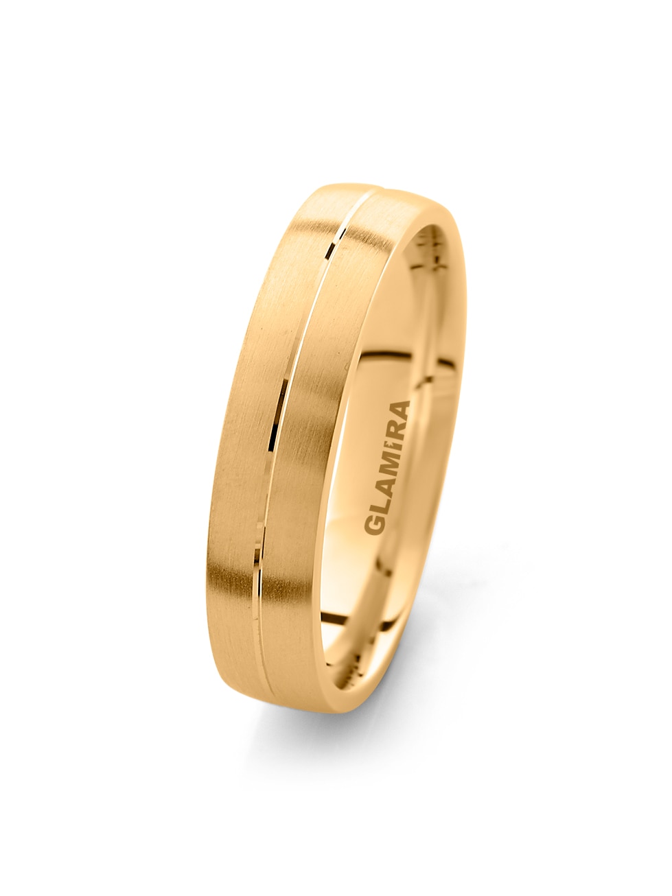 14k Oro Amarillo Anillo Boda Hombre Immortal Efect