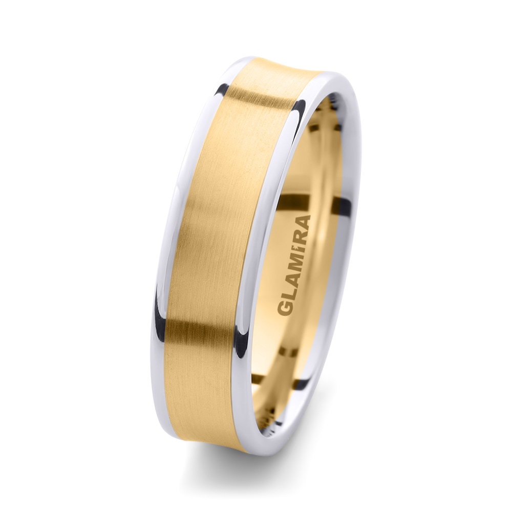 18ct Yellow / White Gold Men's Wedding Ring Immortal Love