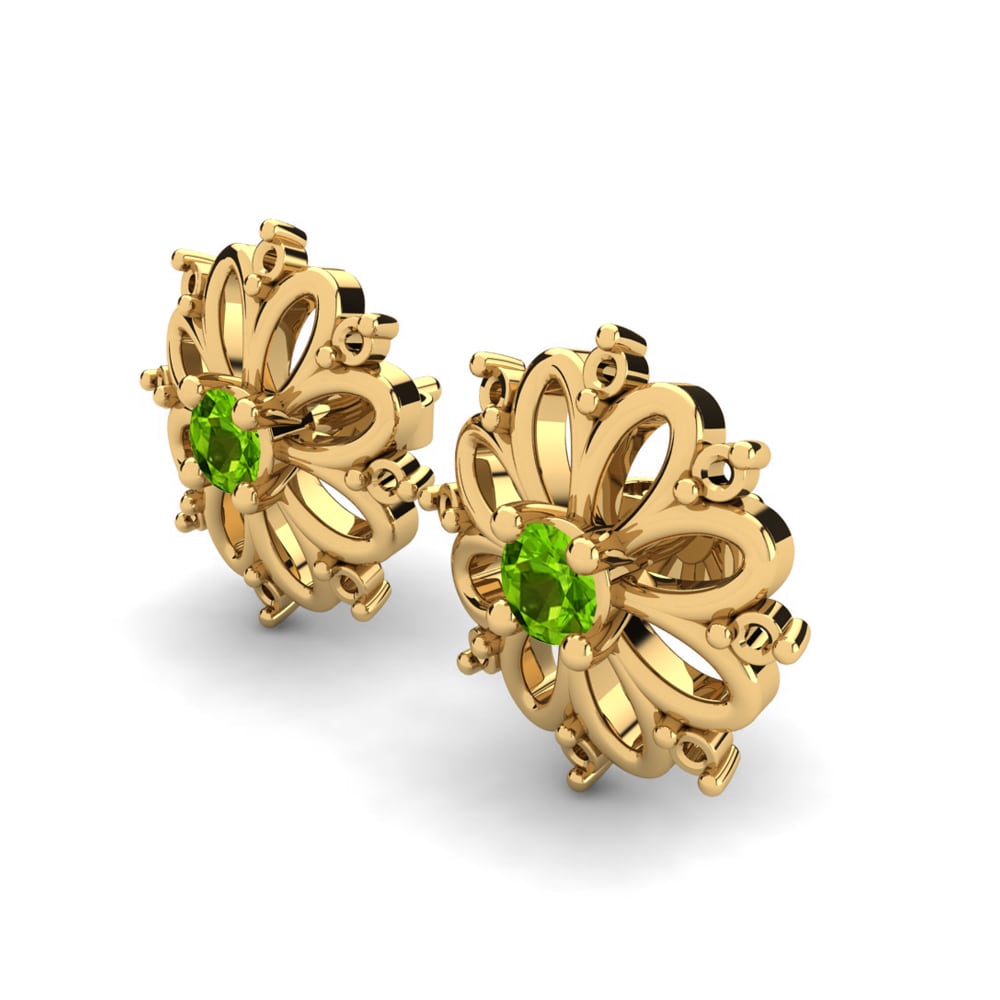 9k Oro Amarillo Peridoto Pendiente de mujer Dalayer