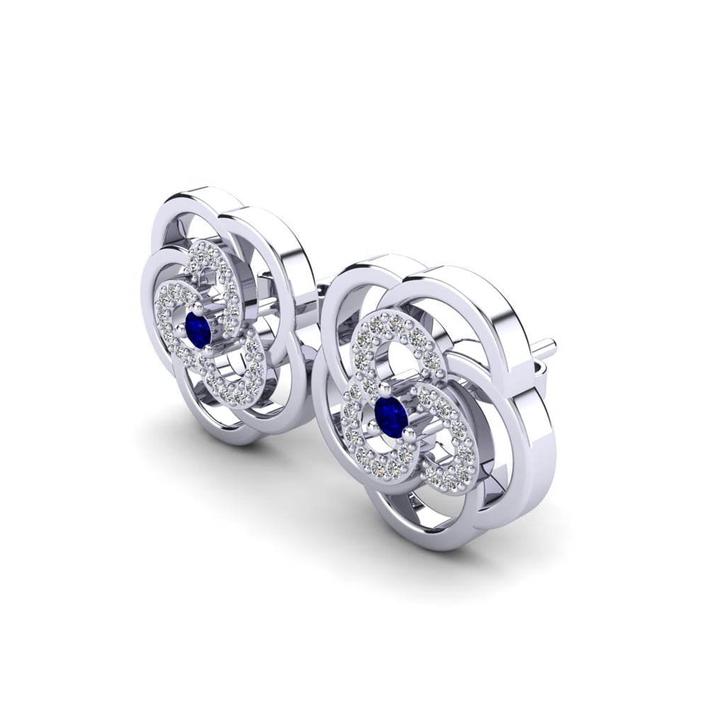 Donker Blauwe Zirkoon Dames Oorbellen Demhosie