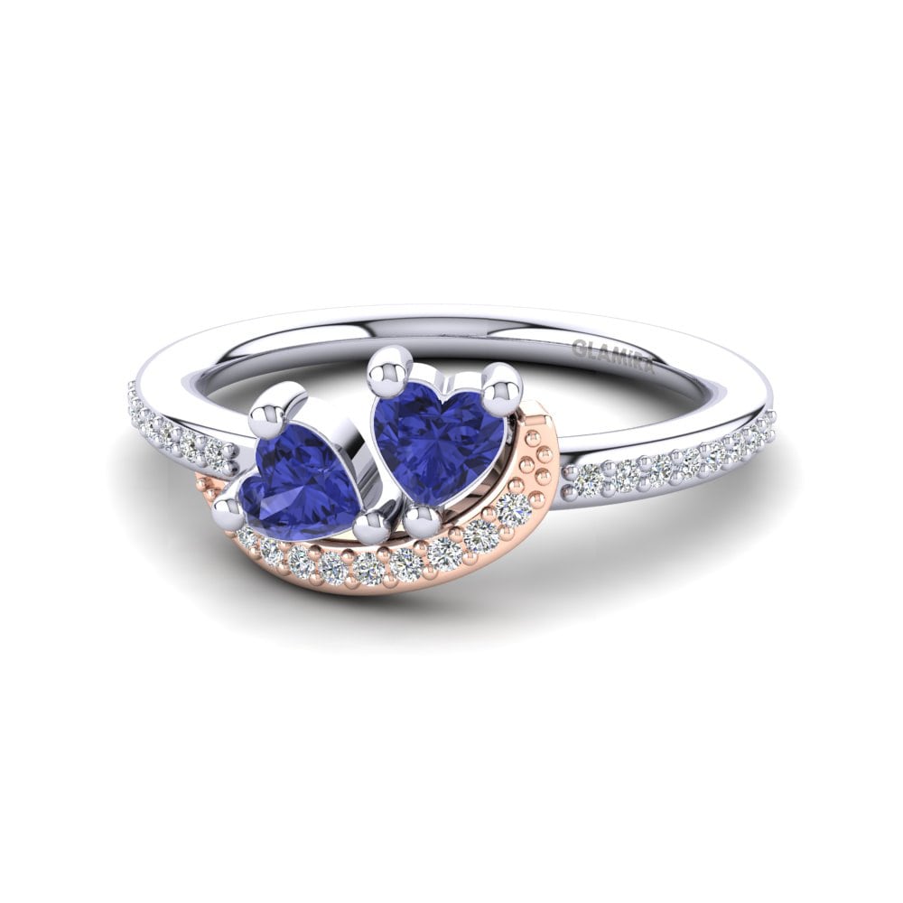 14ct White & Rose Gold Tanzanite Ring Despoina