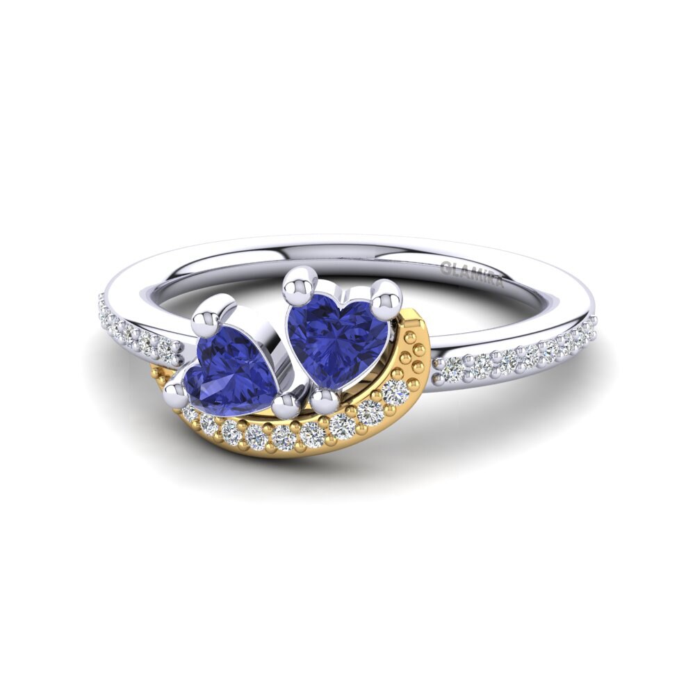 9ct White & Yellow Gold Tanzanite Ring Despoina