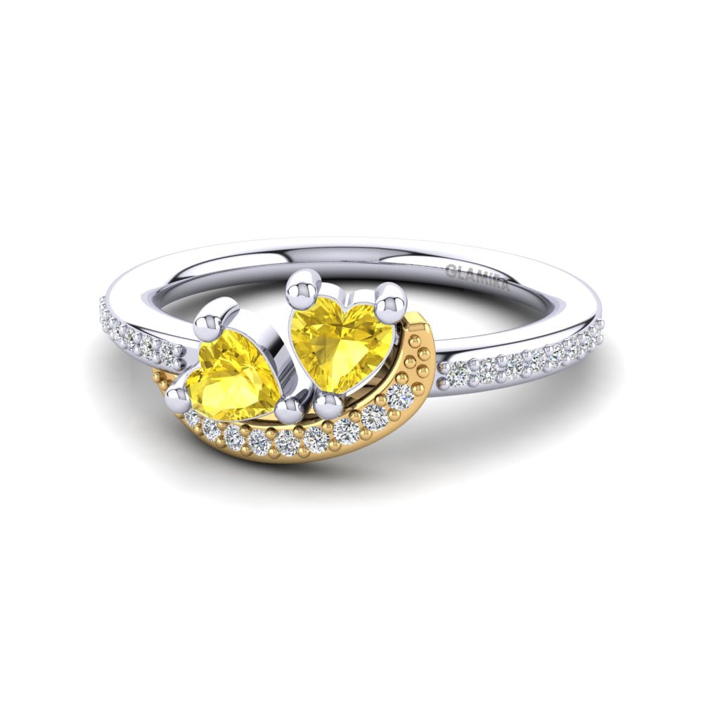14ct White & Yellow Gold Yellow Sapphire Ring Despoina