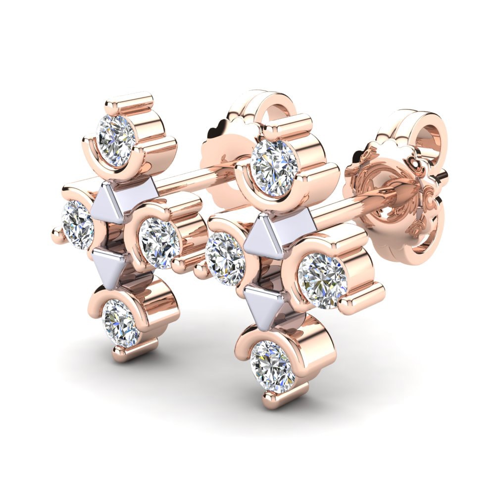 9k Oro Rosa & Blanco Pendiente de mujer Dilfigar