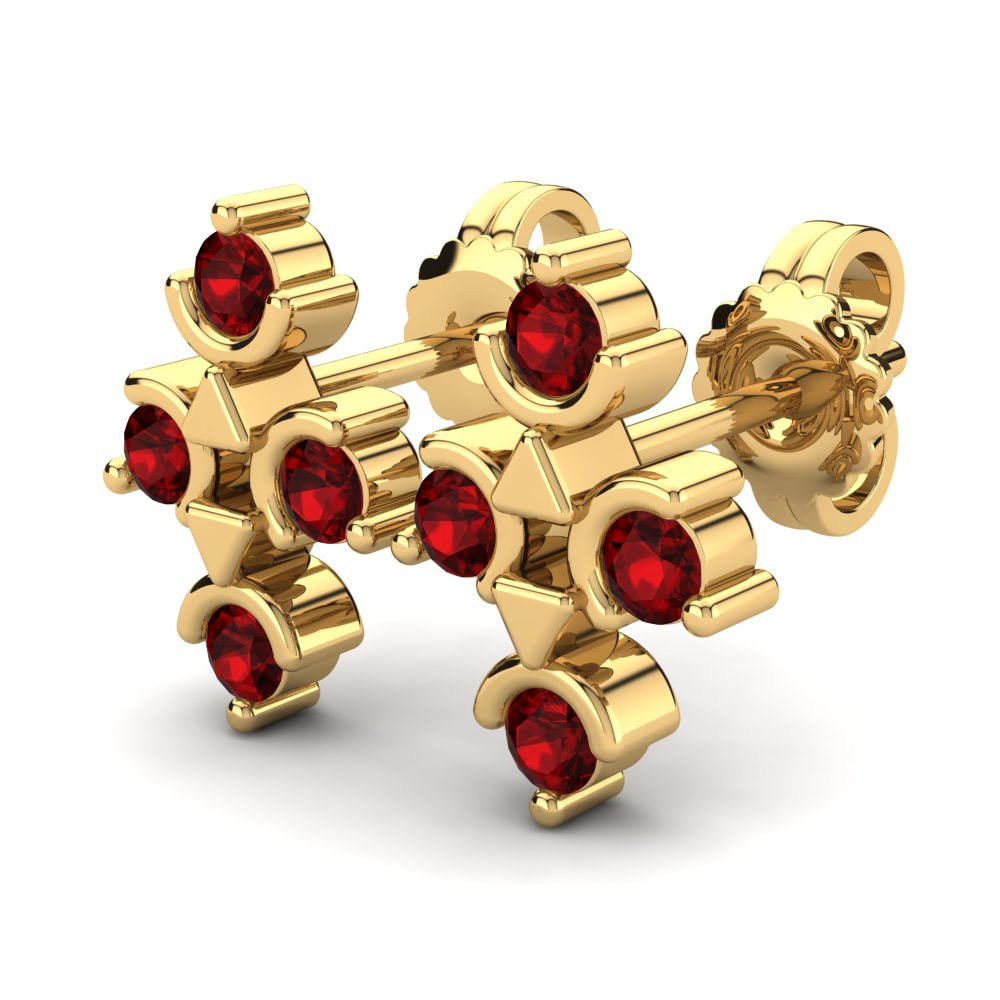 Đá Zirconia Đỏ Bông tai nữ Dilfigar