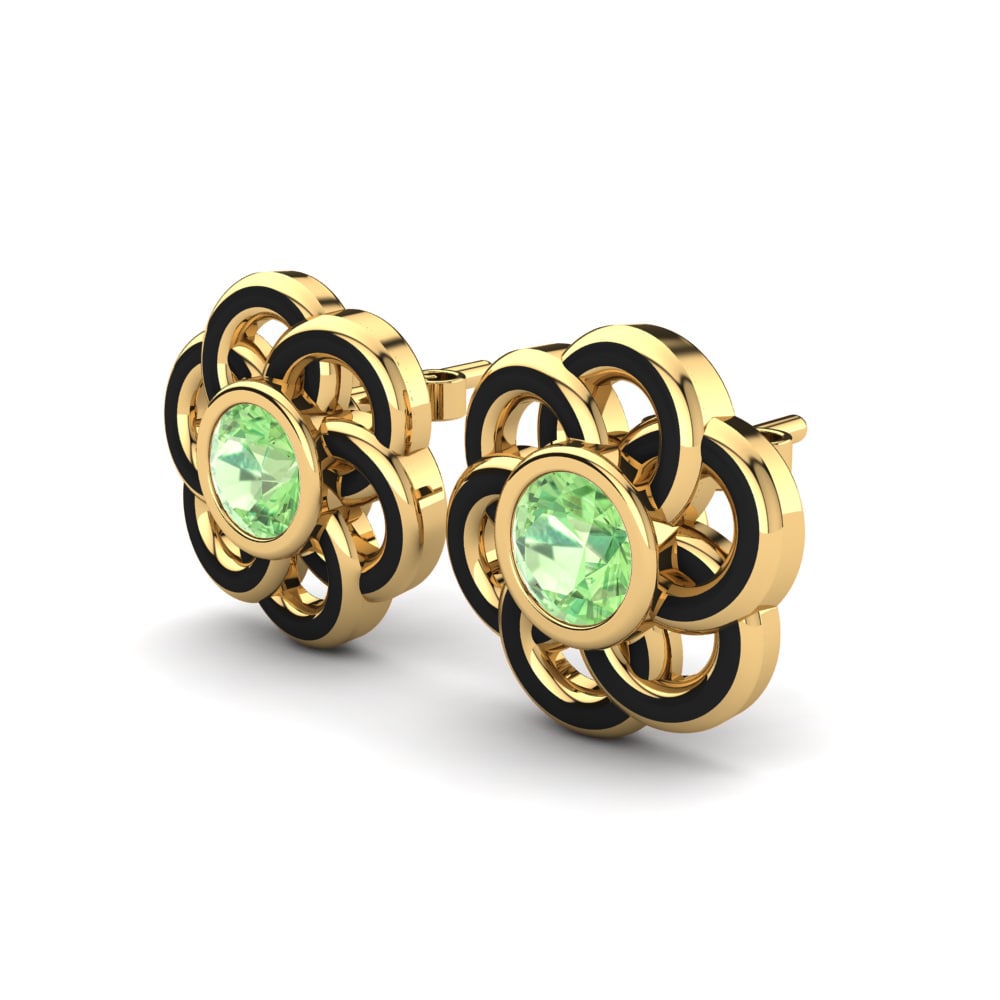yellow-375 Ametista Verde Brincos Feminino Duhter