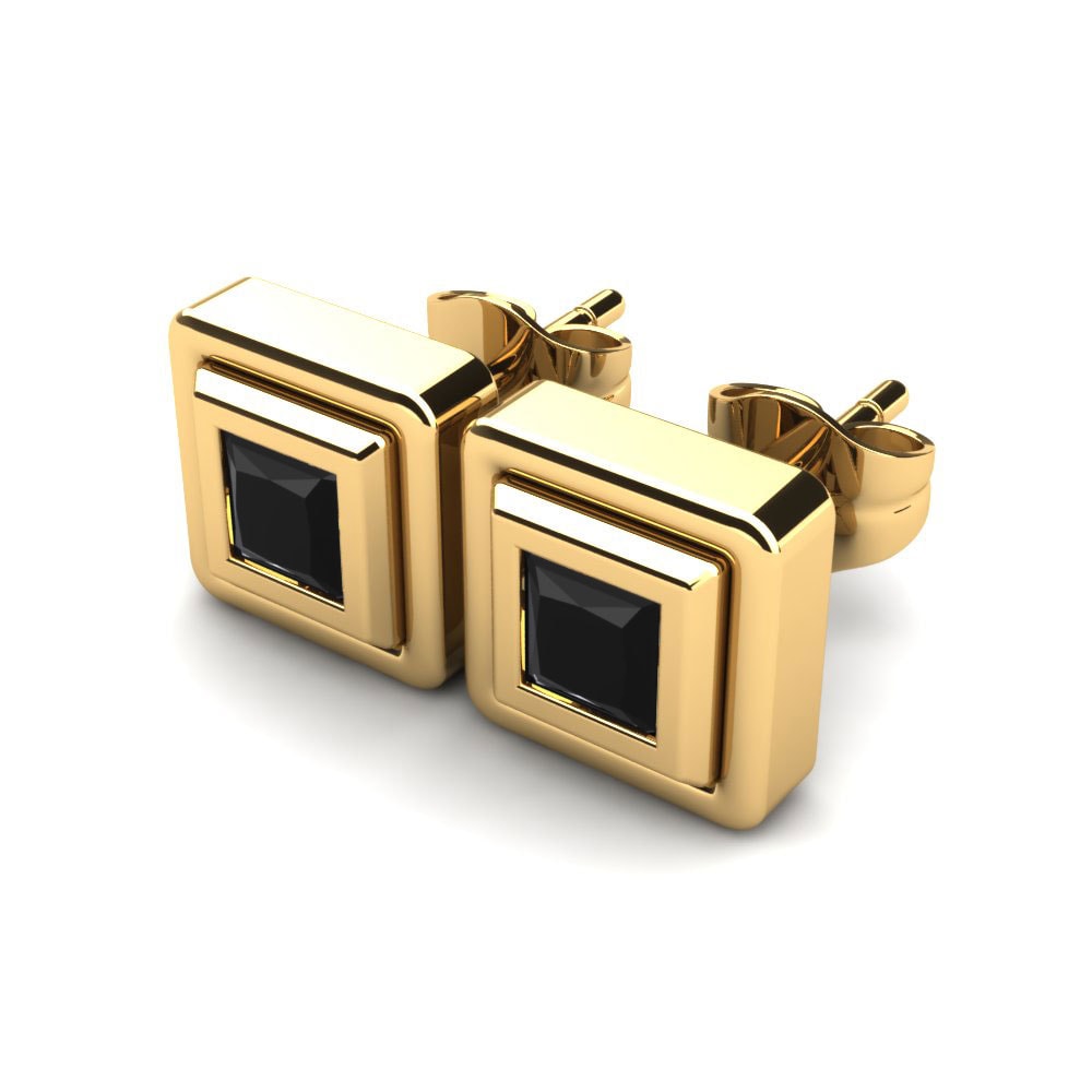14k Oro Amarillo Princesa Pendiente de mujer Ayame