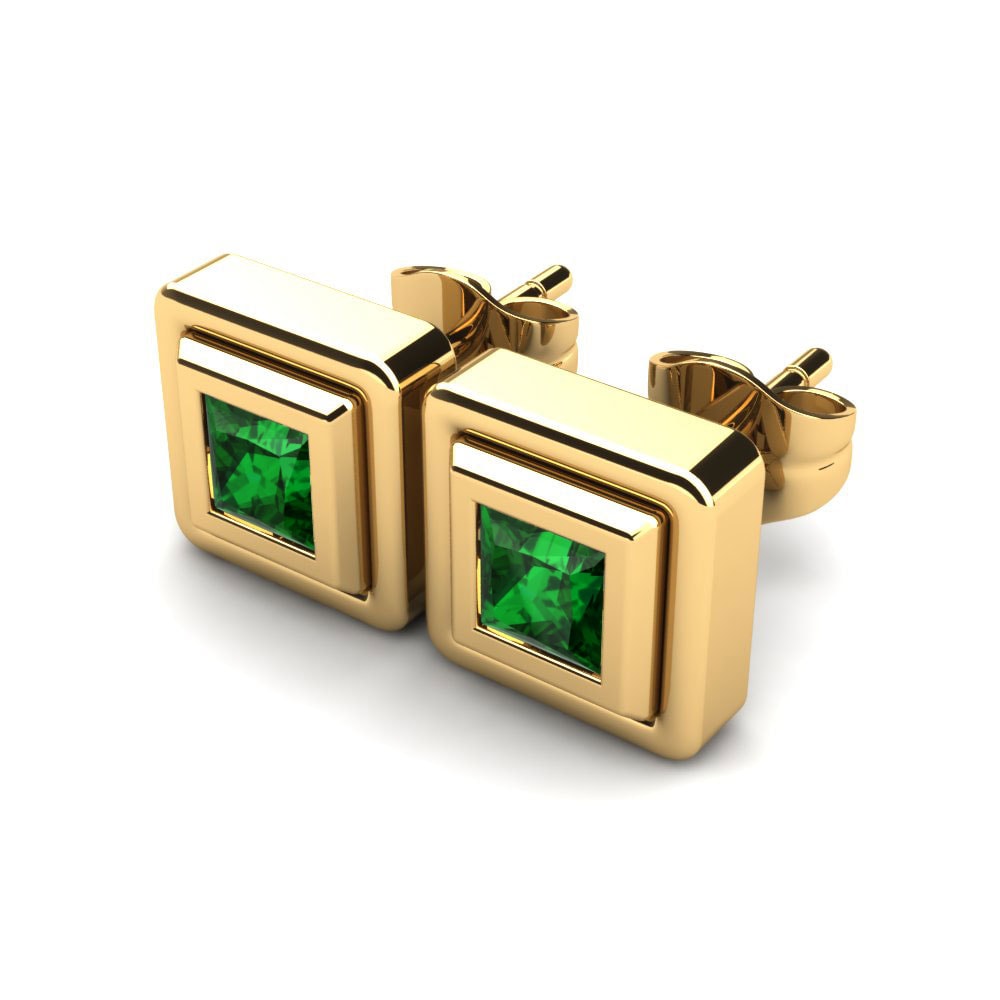 Oro Giallo 750 Zircone Verde Orecchino da donna Ayame