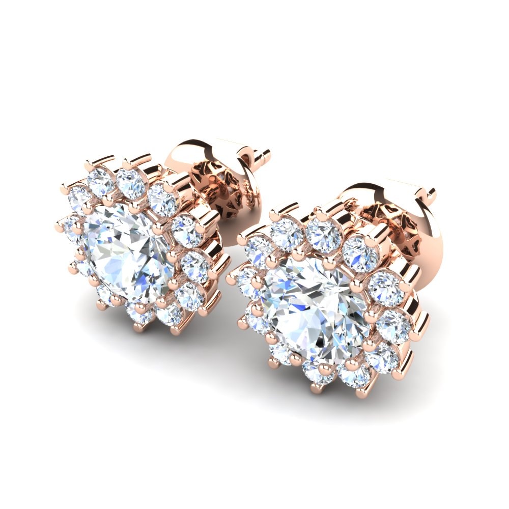 14ct Rose Gold Zirconia Women's Earring Carrie