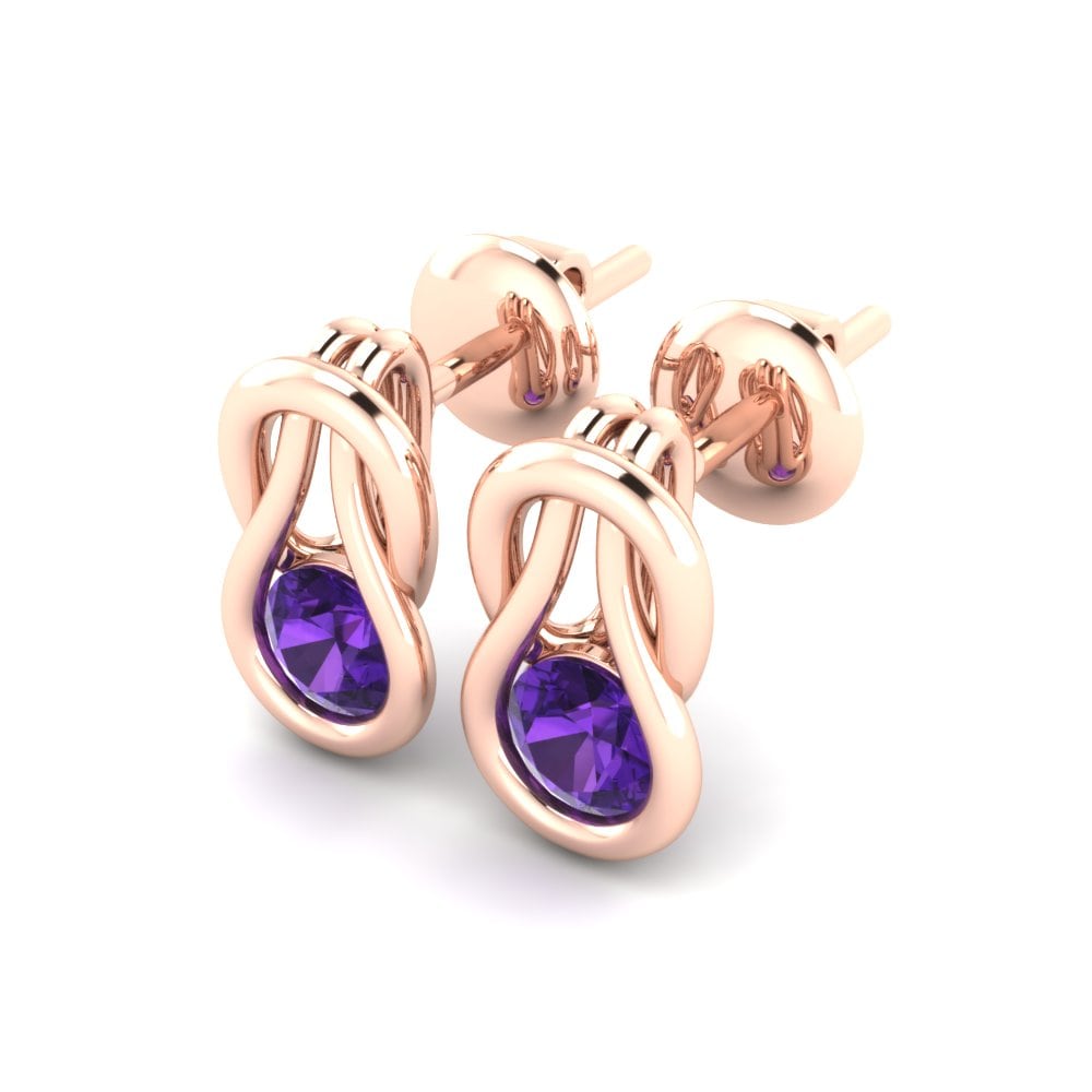 18ct Rose Gold Amethyst Women's Earring Melanie