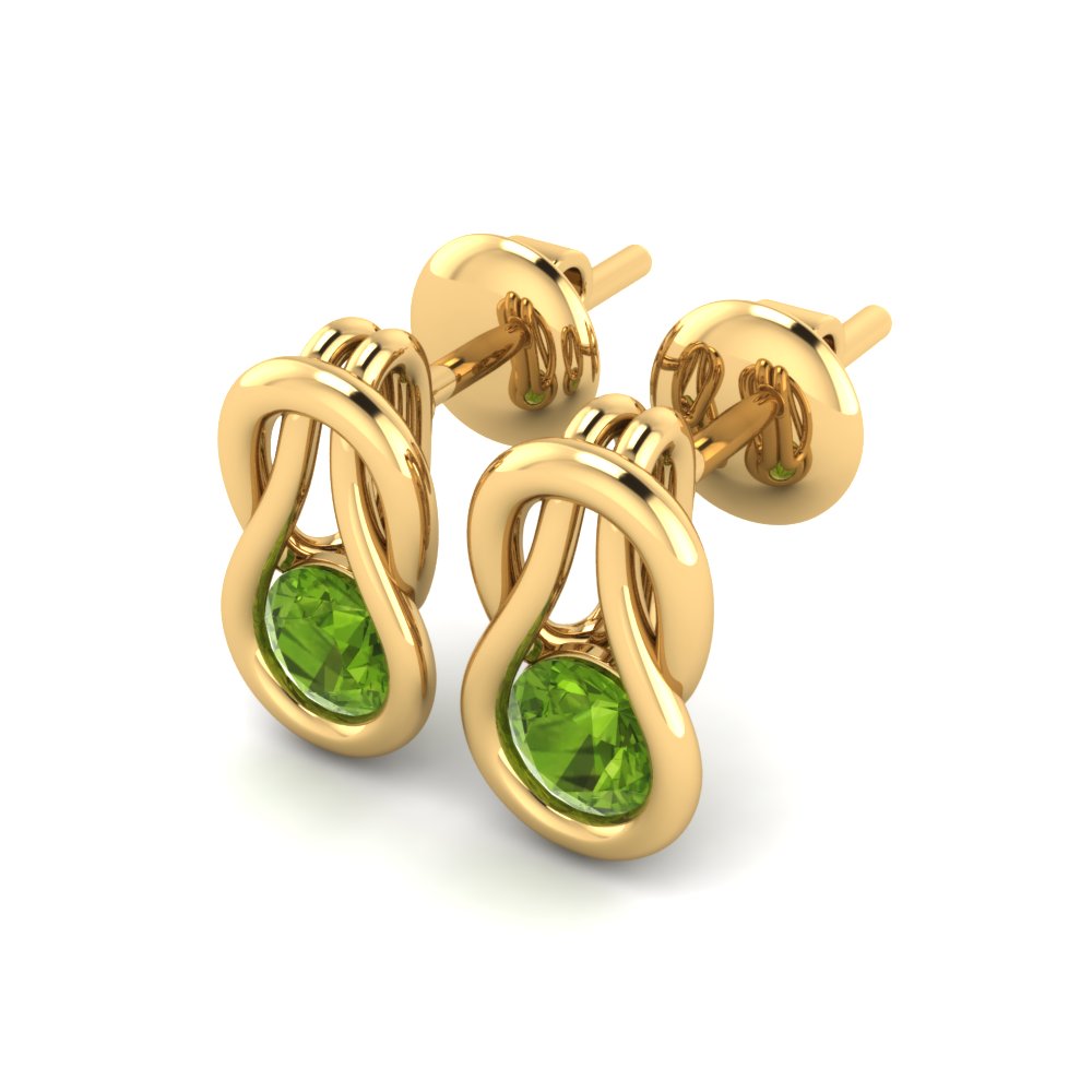 14k Oro Amarillo Peridoto Pendiente de mujer Melanie