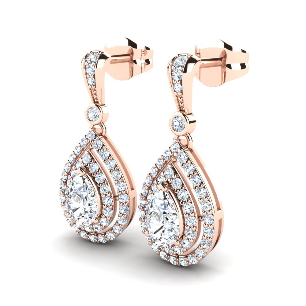 14ct Rose Gold Zirconia Women's Earring Alice