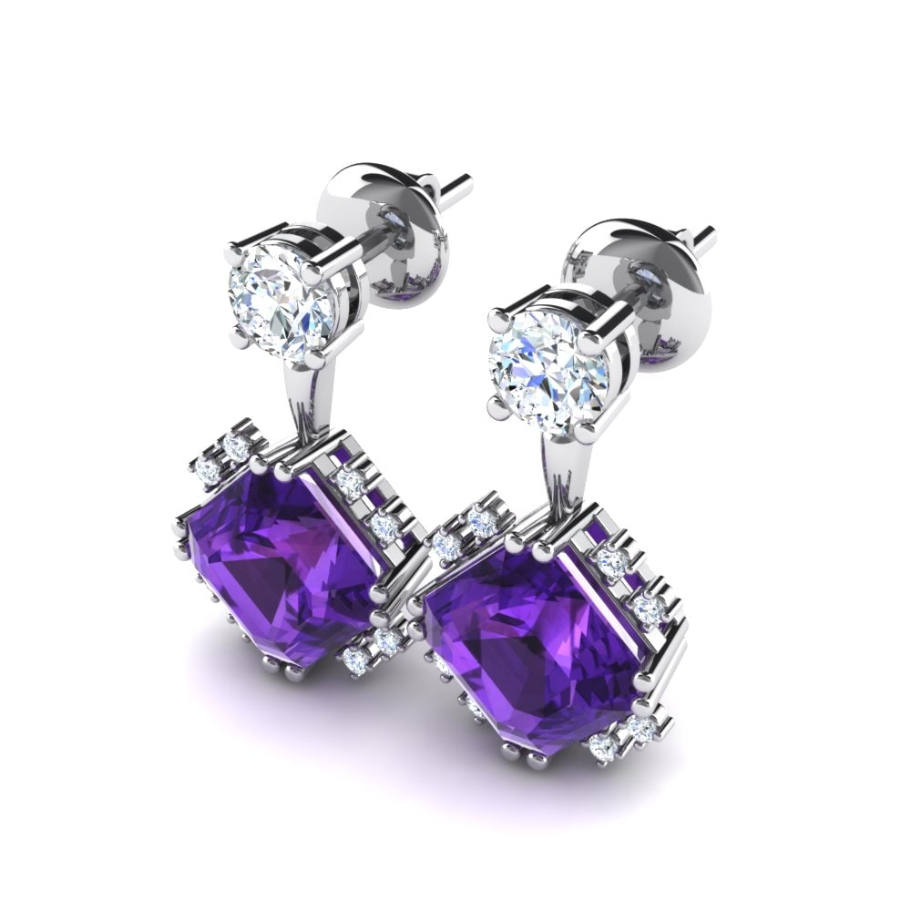950 Palladium Amethyst Women's Earring Suzie