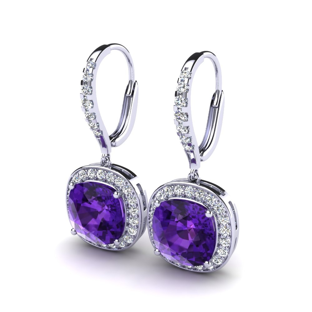 950 Palladium Amethyst Women's Earring Valerie