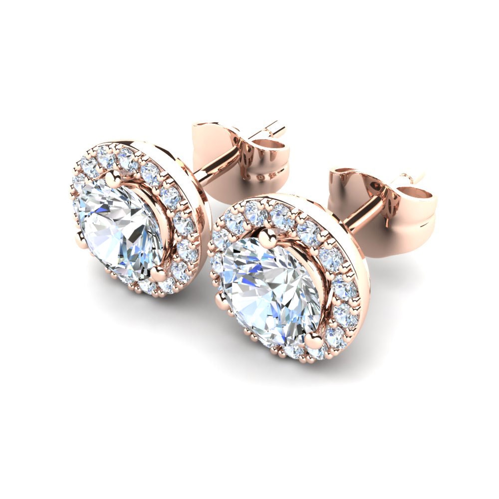 14ct Rose Gold Zirconia Women's Earring Aggie