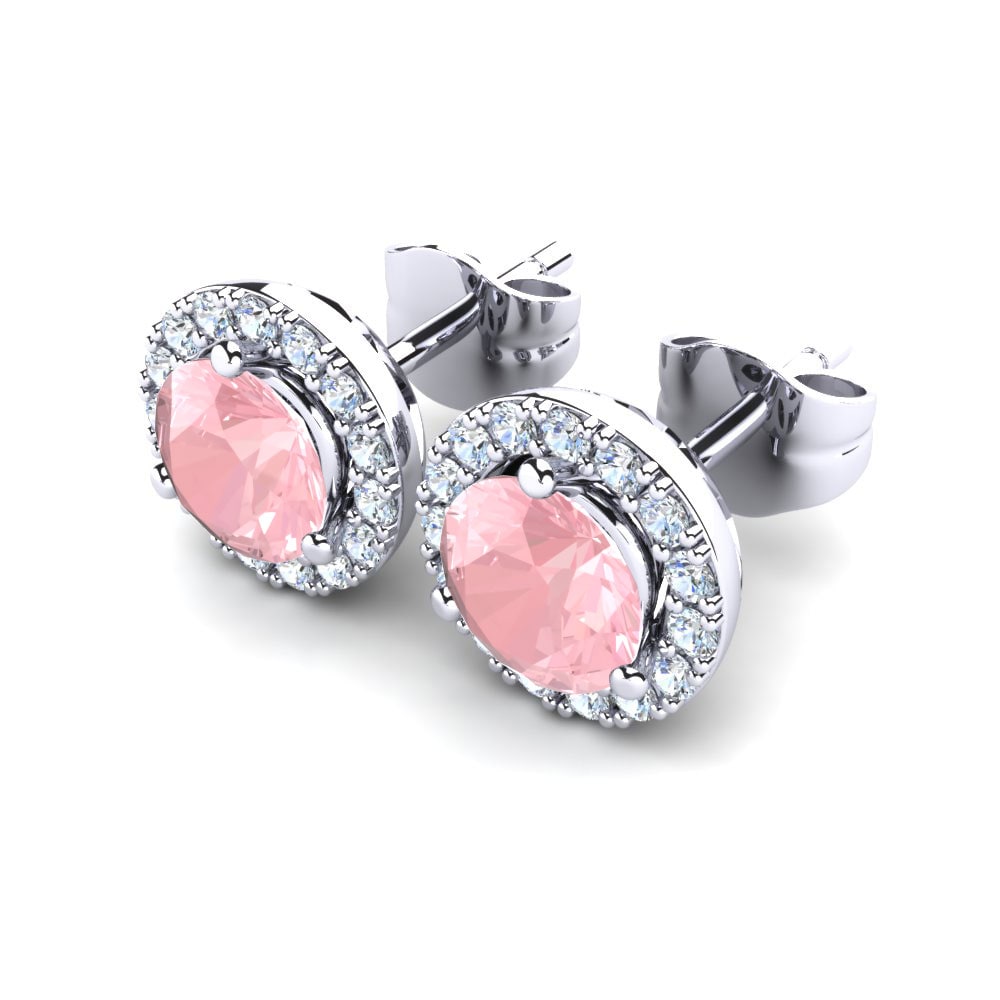 Quartz Rose Boucle d'oreille femme Aggie